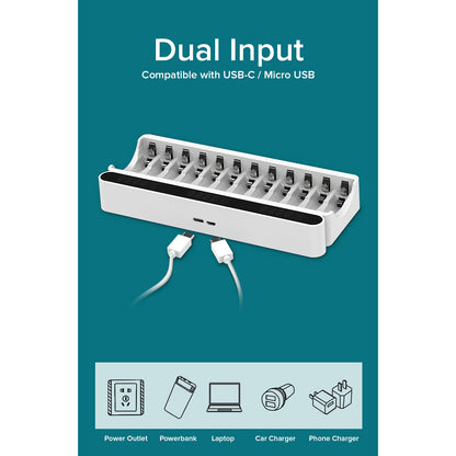 Beston C9025 LED C9025L Smart LCD 12 Bay Charger for Ni-MH AA AAA Battery