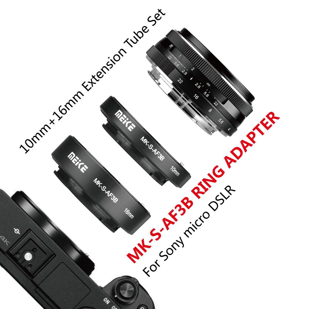 MEIKE MK-S-AF3B AF Extension Tube Adapter for Sony Mirrorless Lens Adapter (Plastic)
