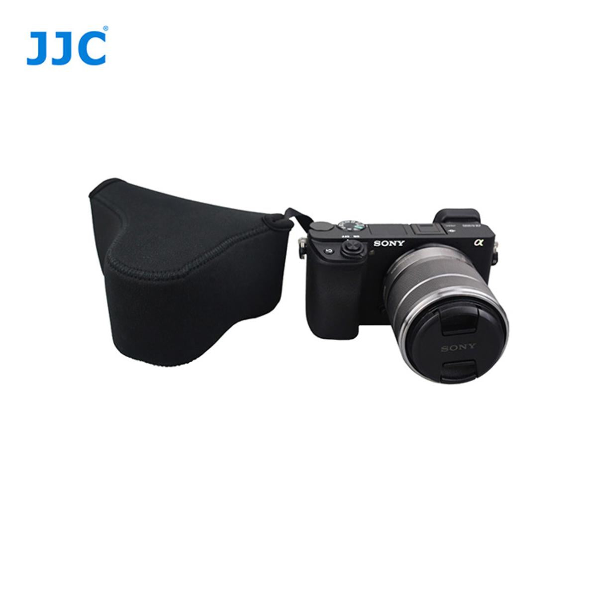 JJC OC-S2Bk Mirrorles Neoprene Camera Pouch For Compact Cameras A6500 A6000 A6300 Fujifilm Canon Olympus