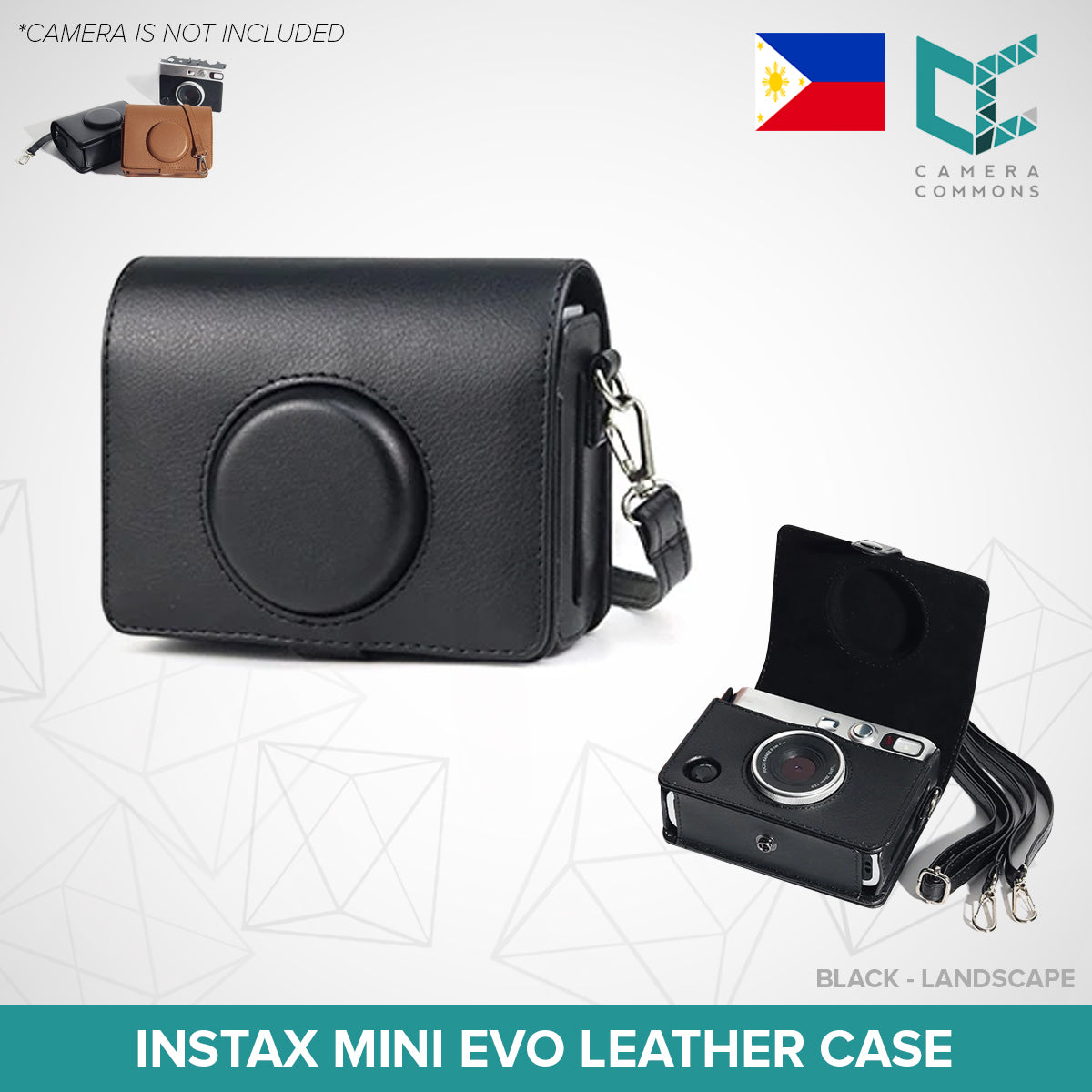 Leather Case Bag Cover Plain Colors for Fujifilm Instax Mini Evo Instant Film Camera