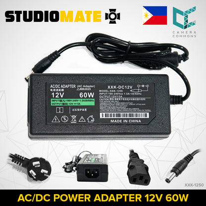 STUDIOMATE AC/DC Replacement Cord and Power Adapter Adaptor 12V 60W XXK-DC12V XXK-1250