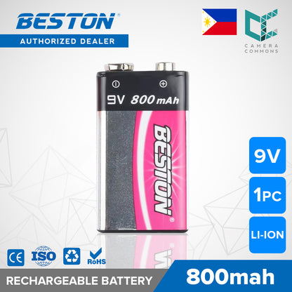 Beston 800mAh 9V Rechargeable Lithium Li-ion Battery 1pc / 2pcs