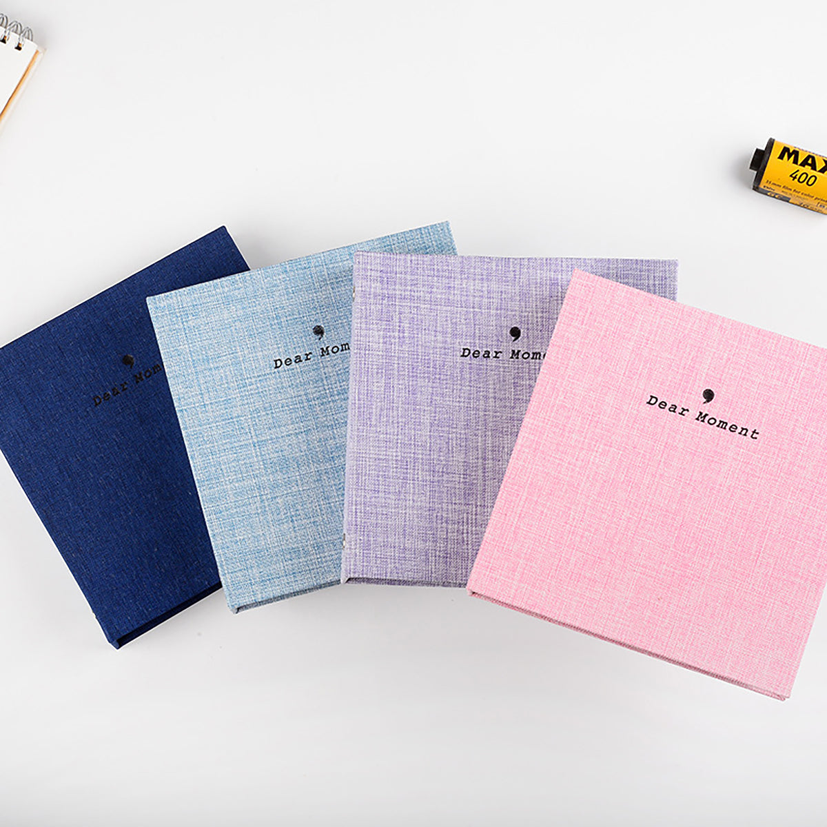 Photo Album 100 Sheets Pockets Slots Linen Hardcover 2-Ring Binder for Fujifilm Instax Mini Films