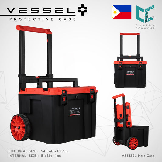 Vessel VS5139 Stackable Tool Box Trolley Case Red Lid Heavy Duty Storage Protection for Camera Gear