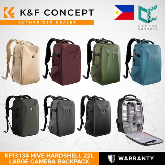 K&F Concept KF13.134 Hive HardShell 22L Large Camera Bag Backpack with 15-15.6 Inches Laptop Compartment