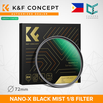 CLEARANCE K&F Concept 37mm to 82mm Black Mist 1/8 Filter Waterproof Green Coated Nano-X Lens Accessories