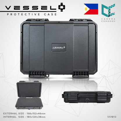 Vessel PICO VS1509 VS1509H VS1509T Portable Military Style Waterproof Small Hard Case for Smart Phone, Electronics, Console, Radio, Camera Batteries