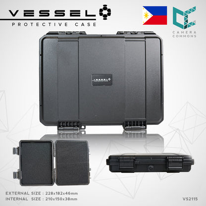 Vessel PICO VS1509 VS1509H VS1509T Portable Military Style Waterproof Small Hard Case for Smart Phone, Electronics, Console, Radio, Camera Batteries