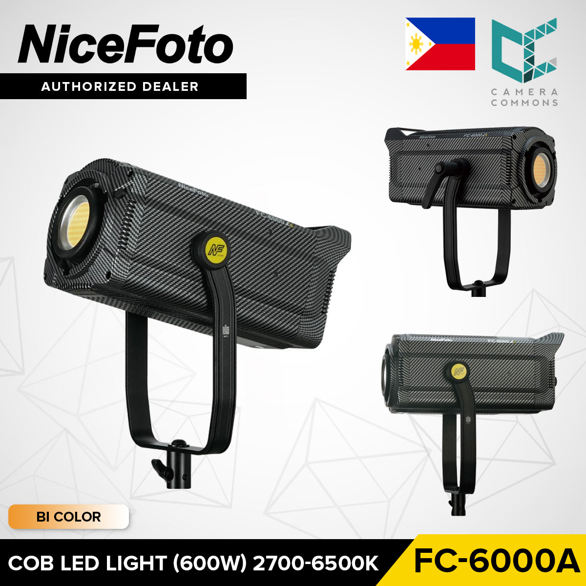 NICEFOTO COB LED Video Light Bi-Color 200w / 300w / 600w 2700-6500K Studio Lighting