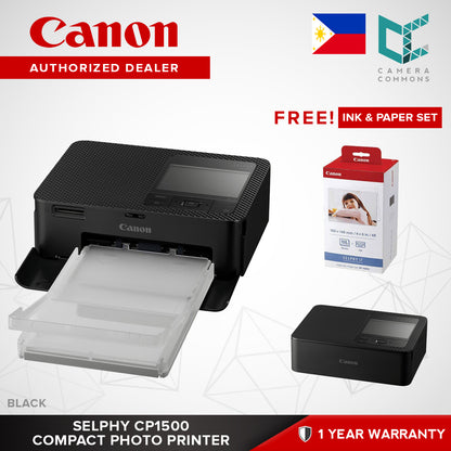 Canon SELPHY CP1500 Ultra Compact Photo Printer Portable Built-in WiFi 4R Vibrant Photos Black White