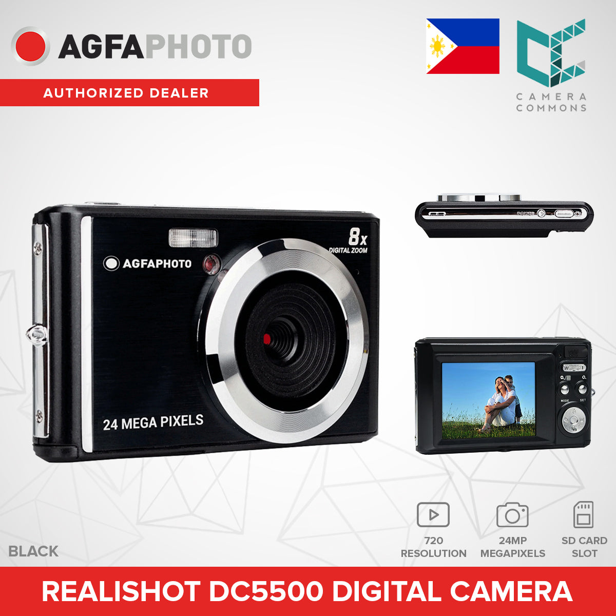 AGFAPHOTO RealiShot DC5500 24MP Compact Digital Camera with 8x Digital Zoom