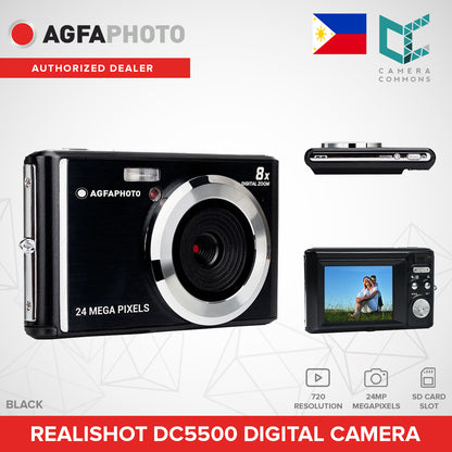 AGFAPHOTO RealiShot DC5500 24MP Compact Digital Camera with 8x Digital Zoom