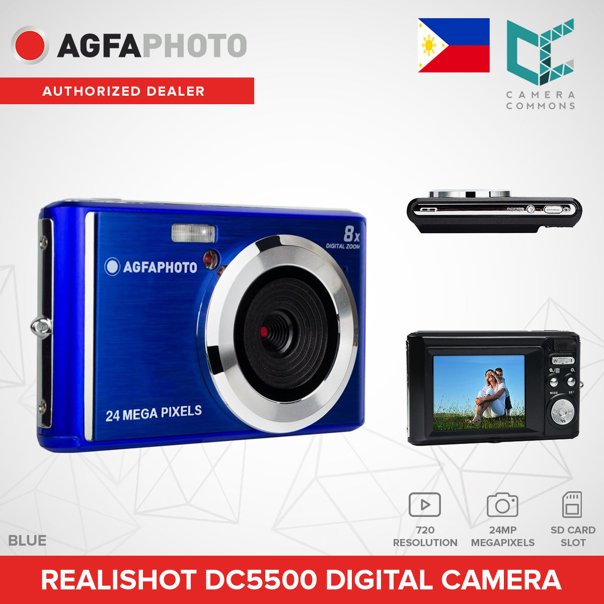 AGFAPHOTO RealiShot DC5500 24MP Compact Digital Camera with 8x Digital Zoom