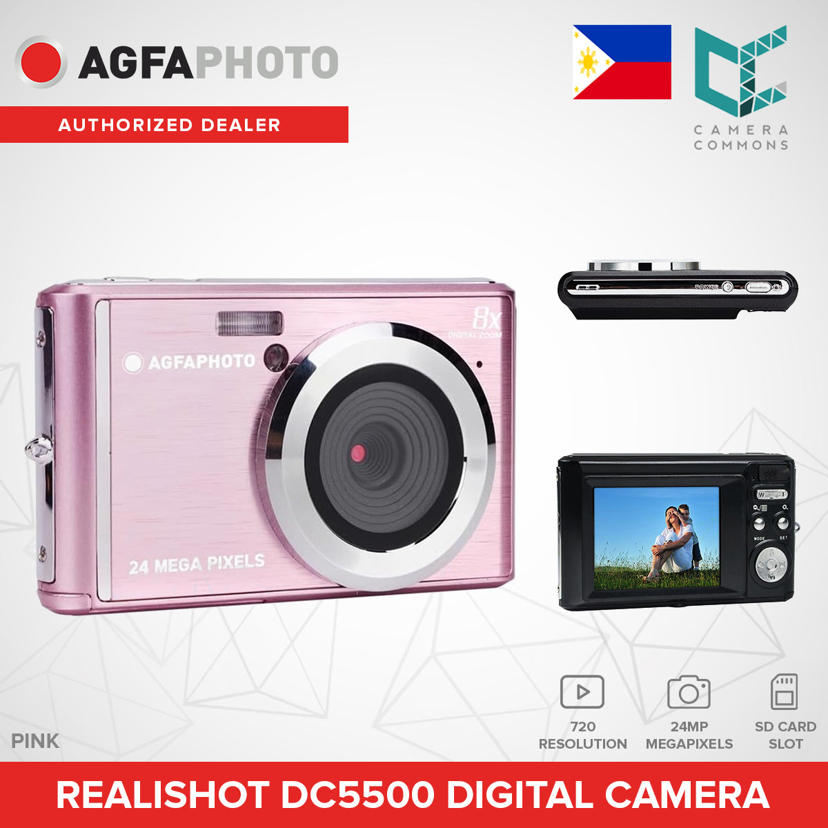 AGFAPHOTO RealiShot DC5500 24MP Compact Digital Camera with 8x Digital Zoom