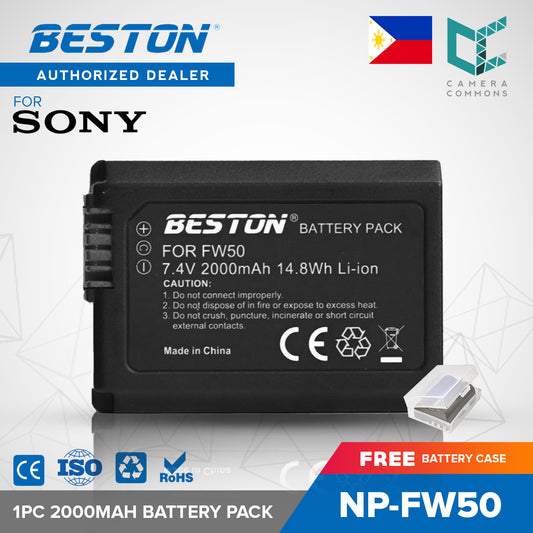 BESTON 1PC NP-FW50 7.4V 2000mAh 14.8Wh Li-ion Camera Battery for Sony NPFW50 FW50