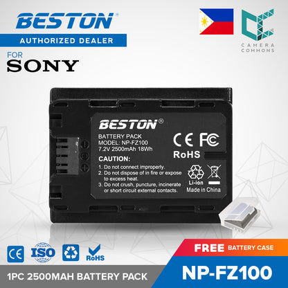 BESTON 1PC NP-FZ100 7.2V 2500mAh 18Wh Li-ion Camera Battery for Sony NPFZ100 FZ100