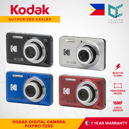 Kodak PIXPRO FZ55 Digital Camera Point & Shoot 16MP 28mm-140mm 5x Optical Zoom Full HD 1080p 30fps