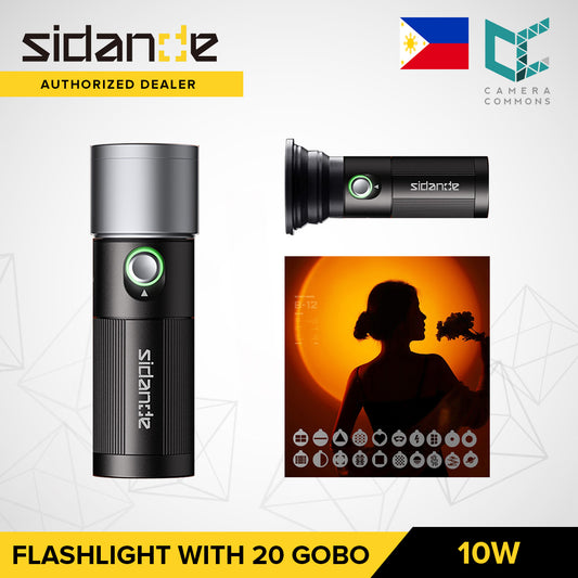 SIDANDE 10W Flashlight Four Color Projection Light with 20 Gobo Lightning Studio Equipment