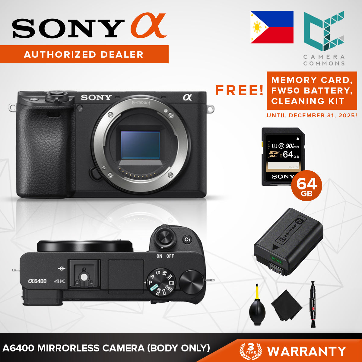 Sony ILCE-A6400 Alpha Mirrorless Camera Body Only A6400
