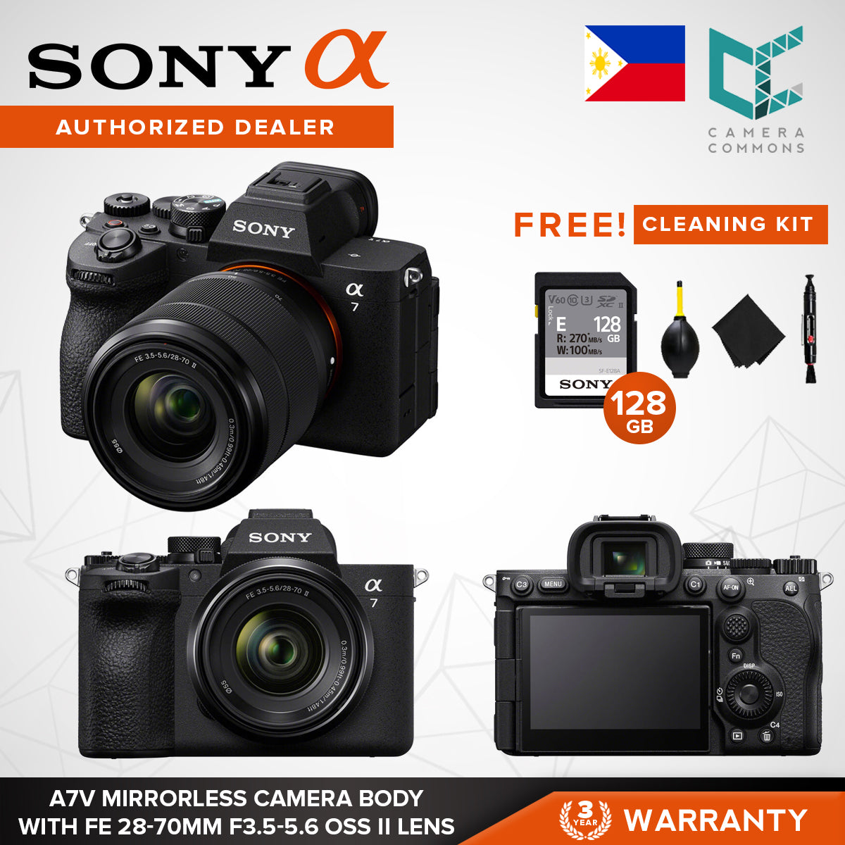Sony A7V Alpha Kit Compact Full-Frame Mirrorless Camera A75 Body with 28-70mm f3.5-5.6 OSS II Lens