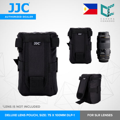 JJC Lens Pouch – Compact Padded Camera Lens Case with Belt Loop, Secure Velcro Flap & Zipper Top
