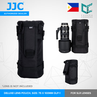 JJC Lens Pouch – Compact Padded Camera Lens Case with Belt Loop, Secure Velcro Flap & Zipper Top