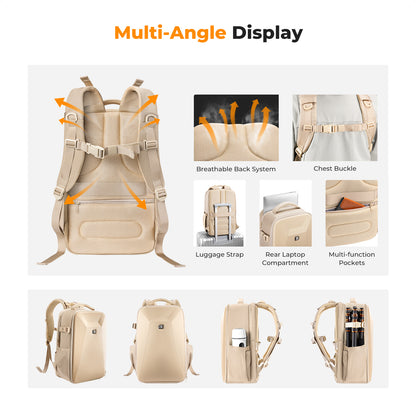 K&F Concept KF13.134 Hive HardShell 22L Large Camera Bag Backpack with 15-15.6 Inches Laptop Compartment