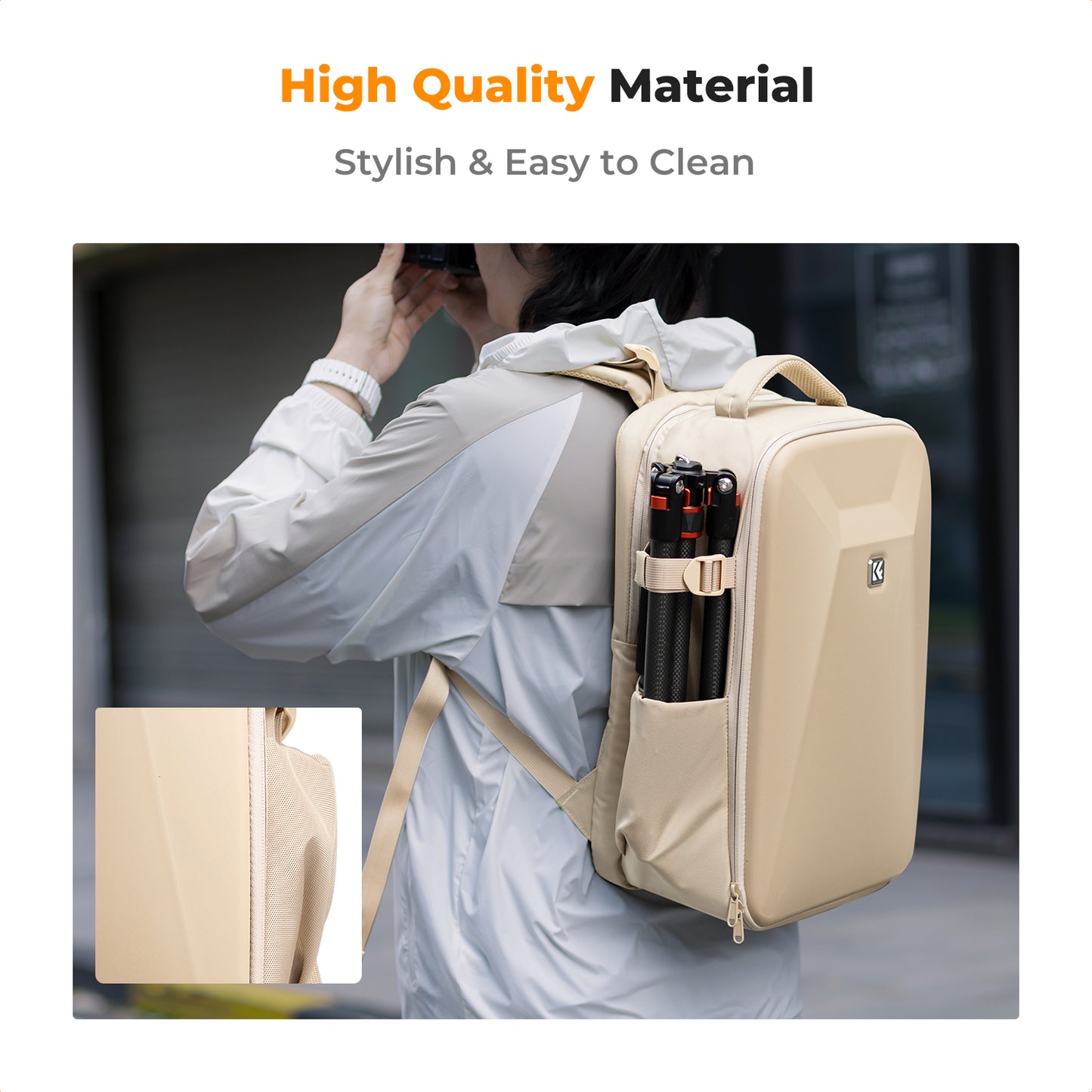 K&F Concept KF13.134 Hive HardShell 22L Large Camera Bag Backpack with 15-15.6 Inches Laptop Compartment
