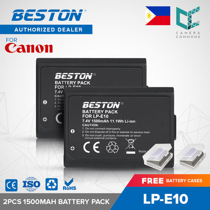 BESTON 2PCS LP-E10 1500mAh 7.4V 11.1Wh Li-ion for Canon LPE10