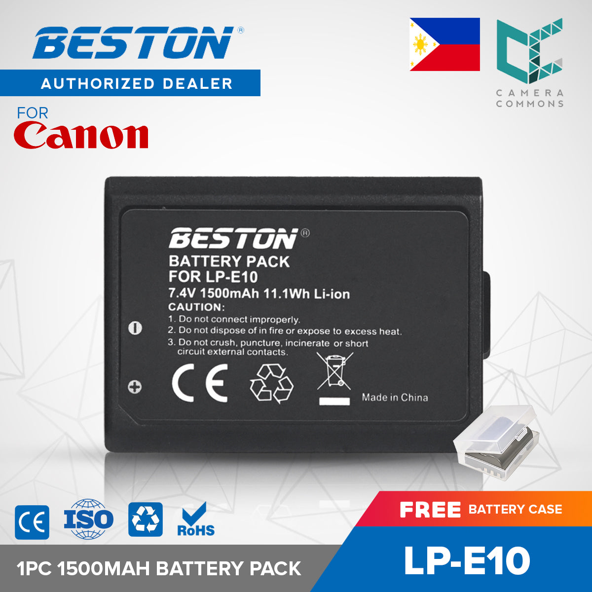 BESTON 1PC LP-E10 1500mAh 7.4V 11.1Wh Li-ion for Canon LPE10