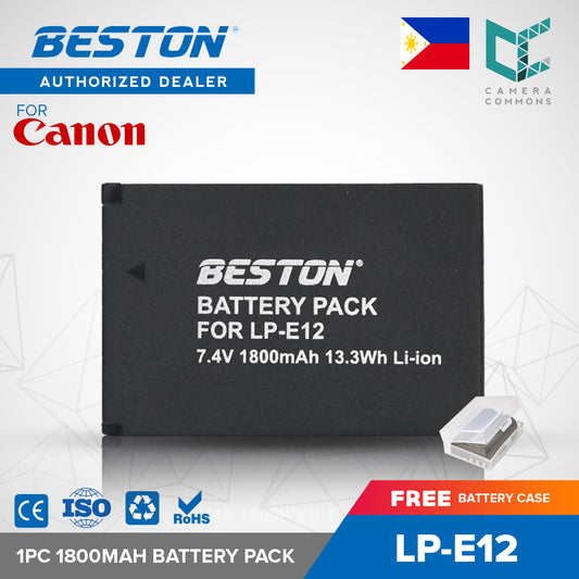 BESTON 1PC LP-E12 7.4V 1800mAh 13.3Wh Li-ion Camera Battery for Canon LPE12