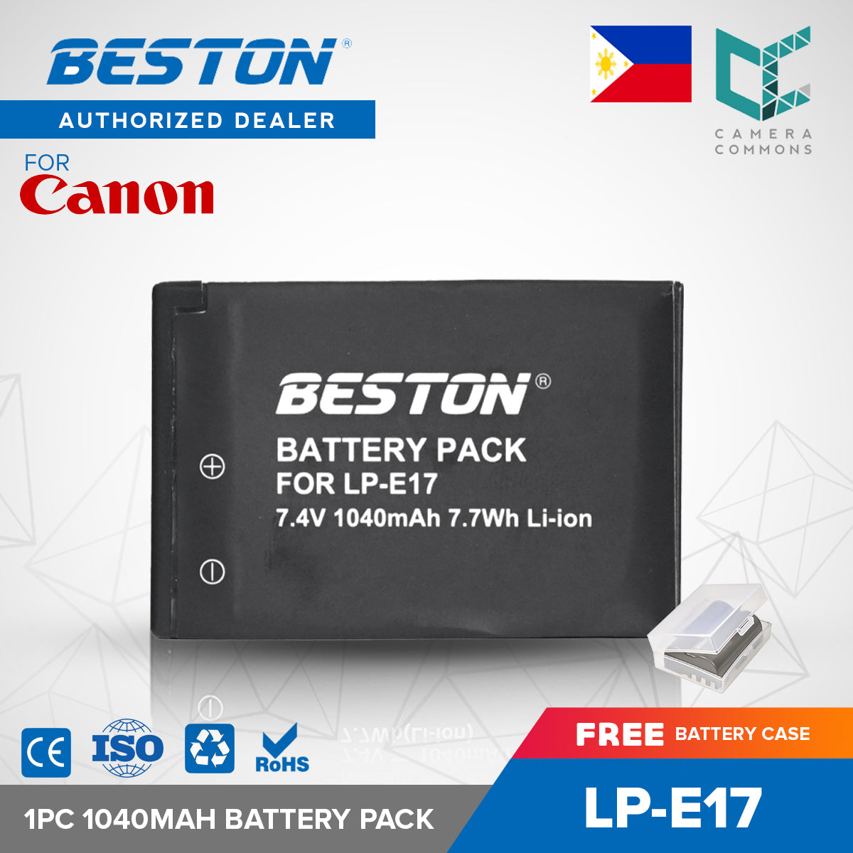 Beston 1PC LP-E17 7.4V 1040mAh 7.7Wh Li-ion Camera Battery for Canon LPE17