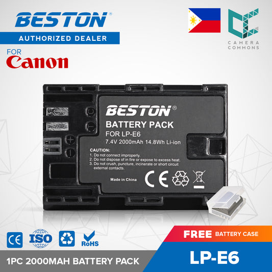 BESTON 1PC LP-E6 2000mAh 7.4V 14.8Wh Li-ion Camera Battery for Canon LPE6