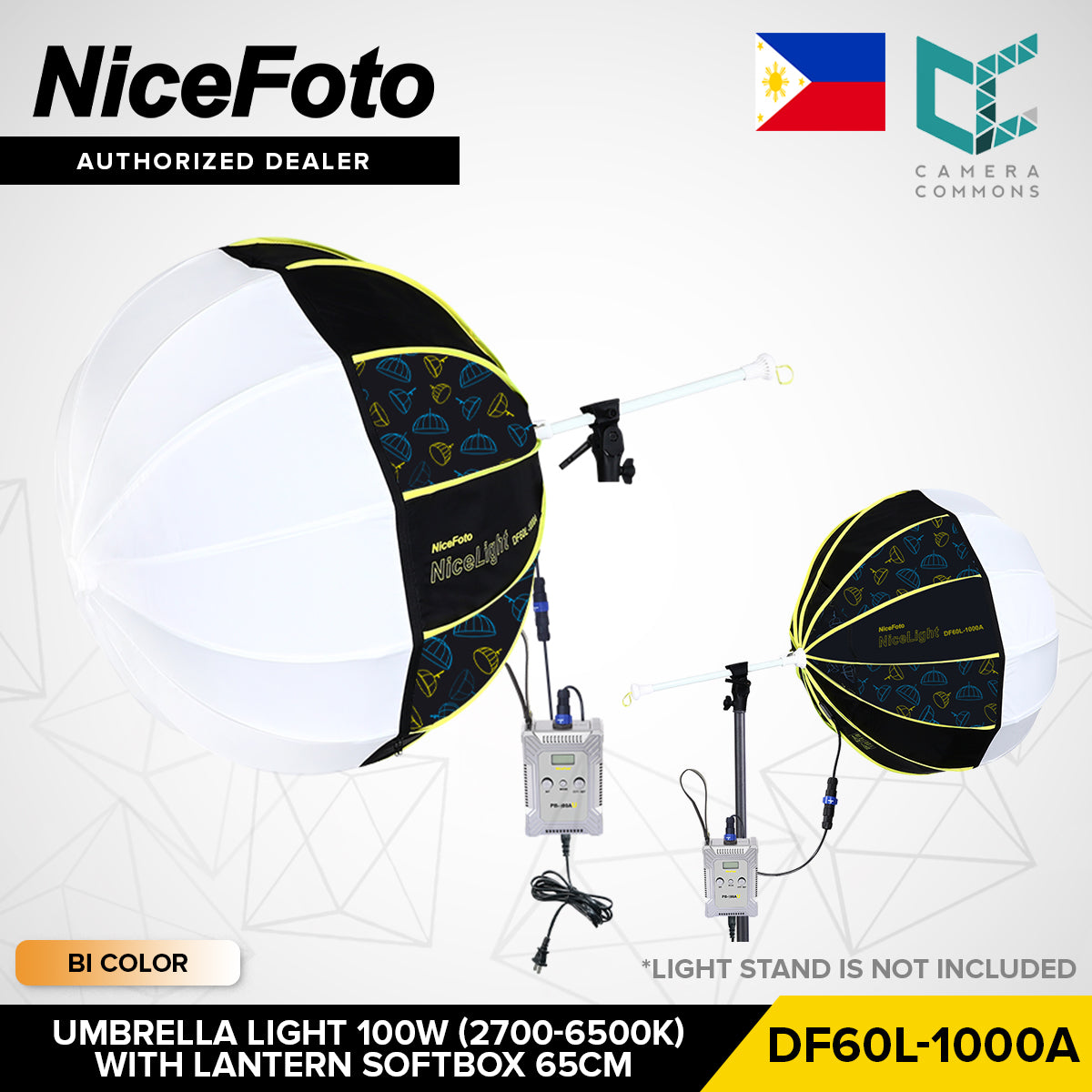 NICEFOTO Umbrella Studio Light with Softbox Quick Set-Up Parabolic / Lantern Daylight/Bi-Color