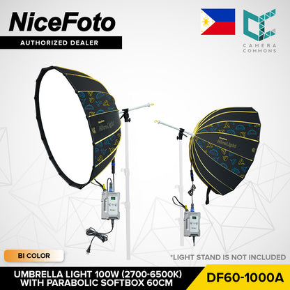 NICEFOTO Umbrella Studio Light with Softbox Quick Set-Up Parabolic / Lantern Daylight/Bi-Color
