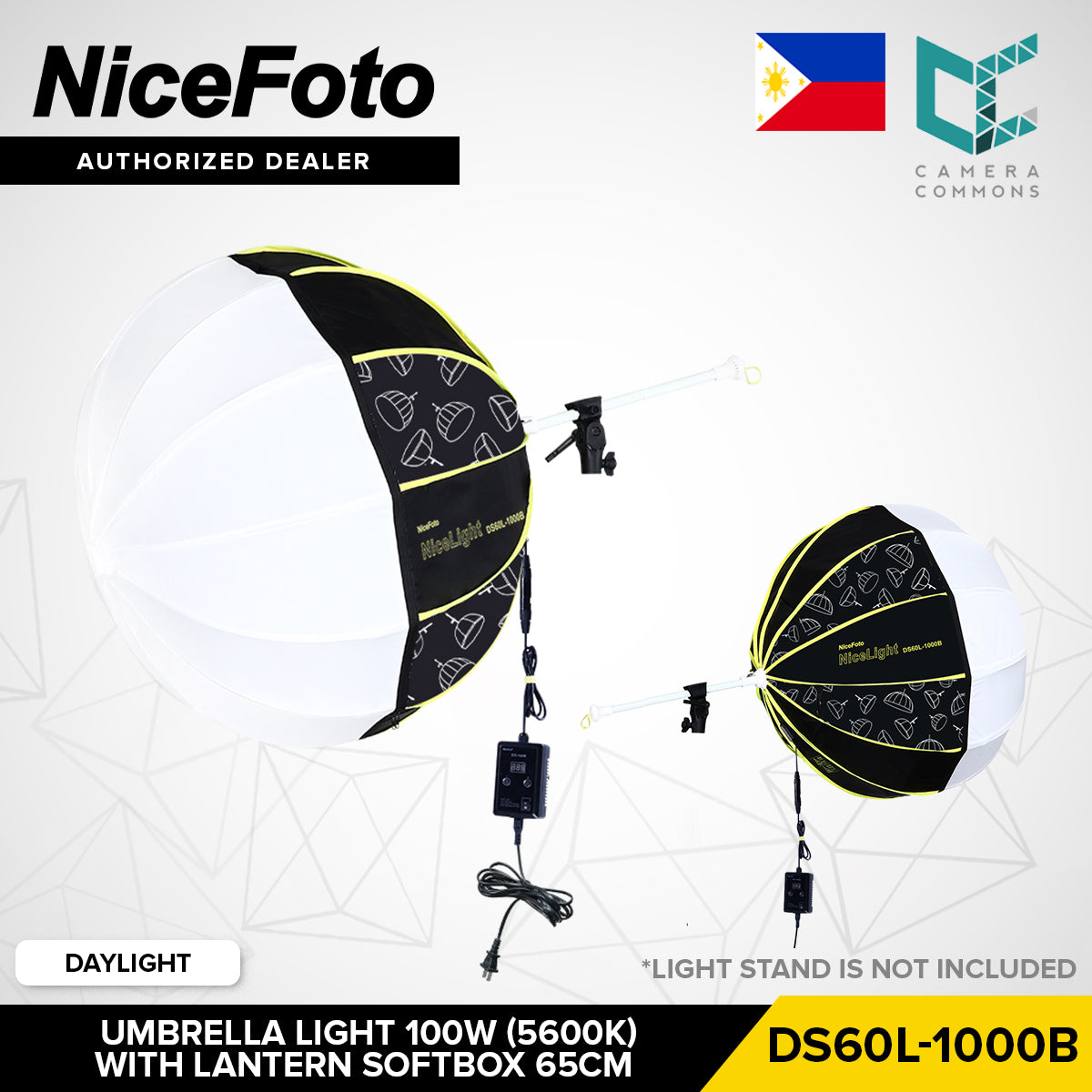 NICEFOTO Umbrella Studio Light with Softbox Quick Set-Up Parabolic / Lantern Daylight/Bi-Color