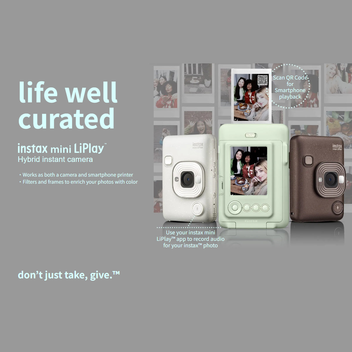 FUJIFILM Instax Mini Liplay Hybrid Instant Camera and Printer Bluetooth