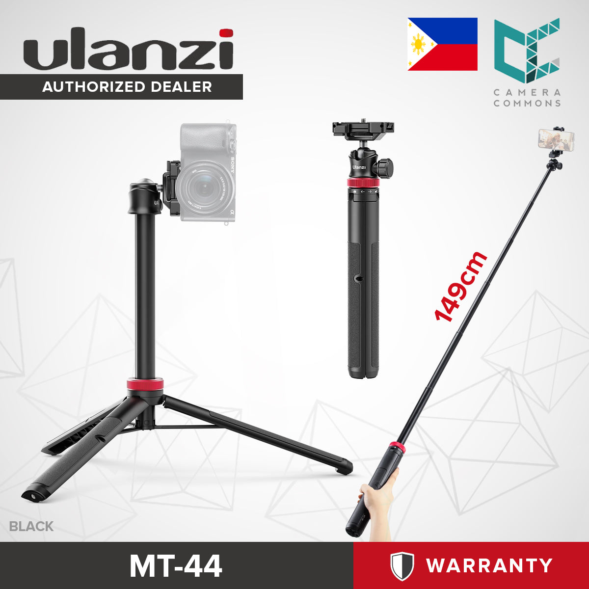 Ulanzi MT-44 / MT-44M Extendable Phone Vlogging Portable Stand Mini Tripod 146cm Selfie Magsafe