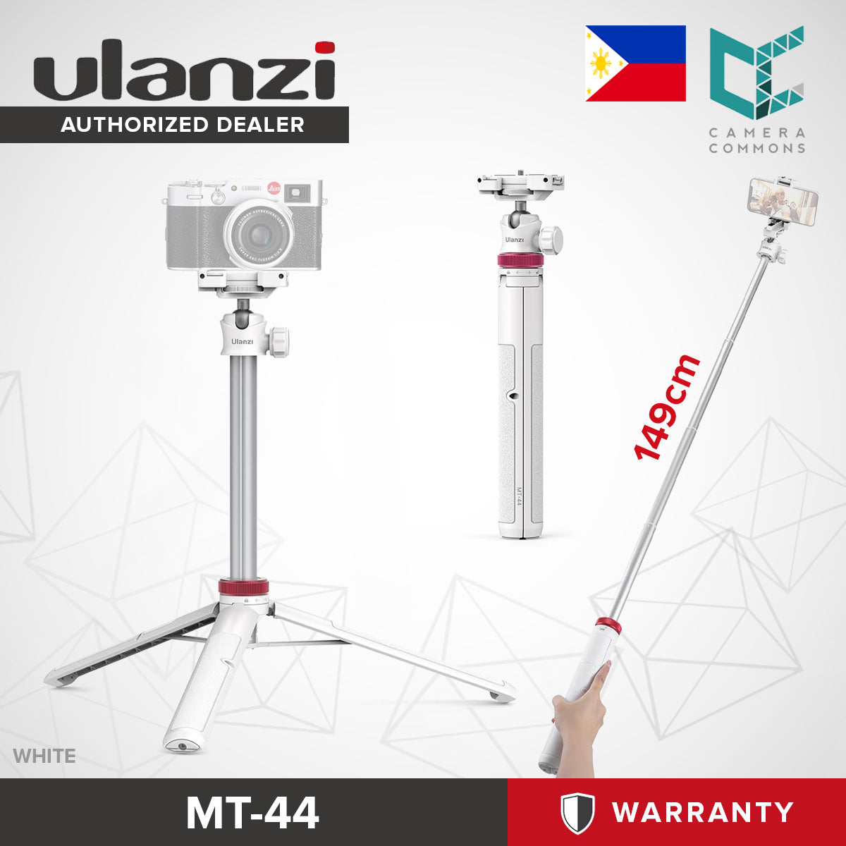 Ulanzi MT-44 / MT-44M Extendable Phone Vlogging Portable Stand Mini Tripod 146cm Selfie Magsafe