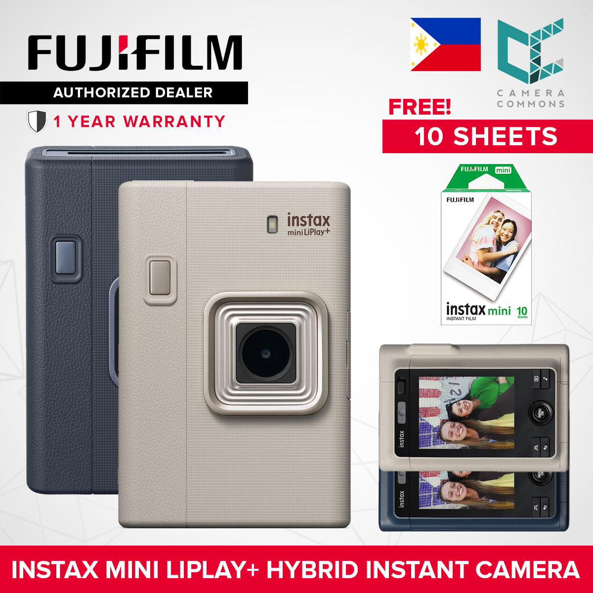 Fujifilm Instax Mini LiPlay+ Hybrid Instant Camera and Smartphone Printer LiPlay Plus