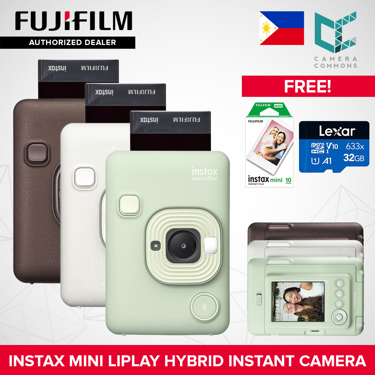FUJIFILM Instax Mini Liplay Hybrid Instant Camera and Smartphone Printer Bluetooth