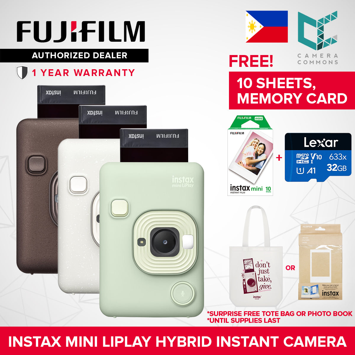 FUJIFILM Instax Mini Liplay Hybrid Instant Camera and Printer Bluetooth