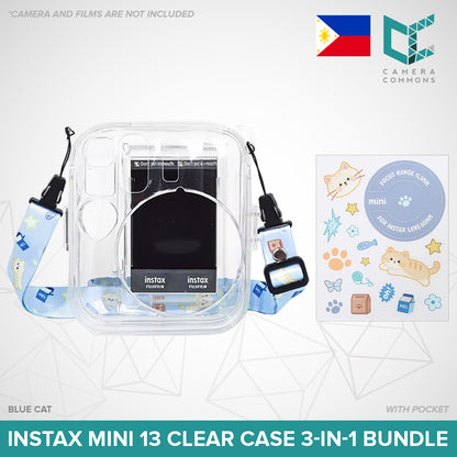 Clear Glitter Case for Fujifilm Instax Mini 11 / Mini 12 / Mini 13 Camera Transparent Protective Crystal Cover