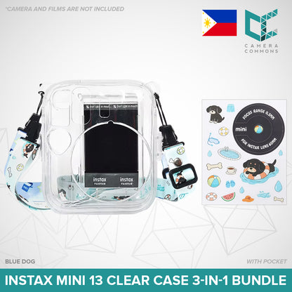 Clear Glitter Case for Fujifilm Instax Mini 11 / Mini 12 / Mini 13 Camera Transparent Protective Crystal Cover