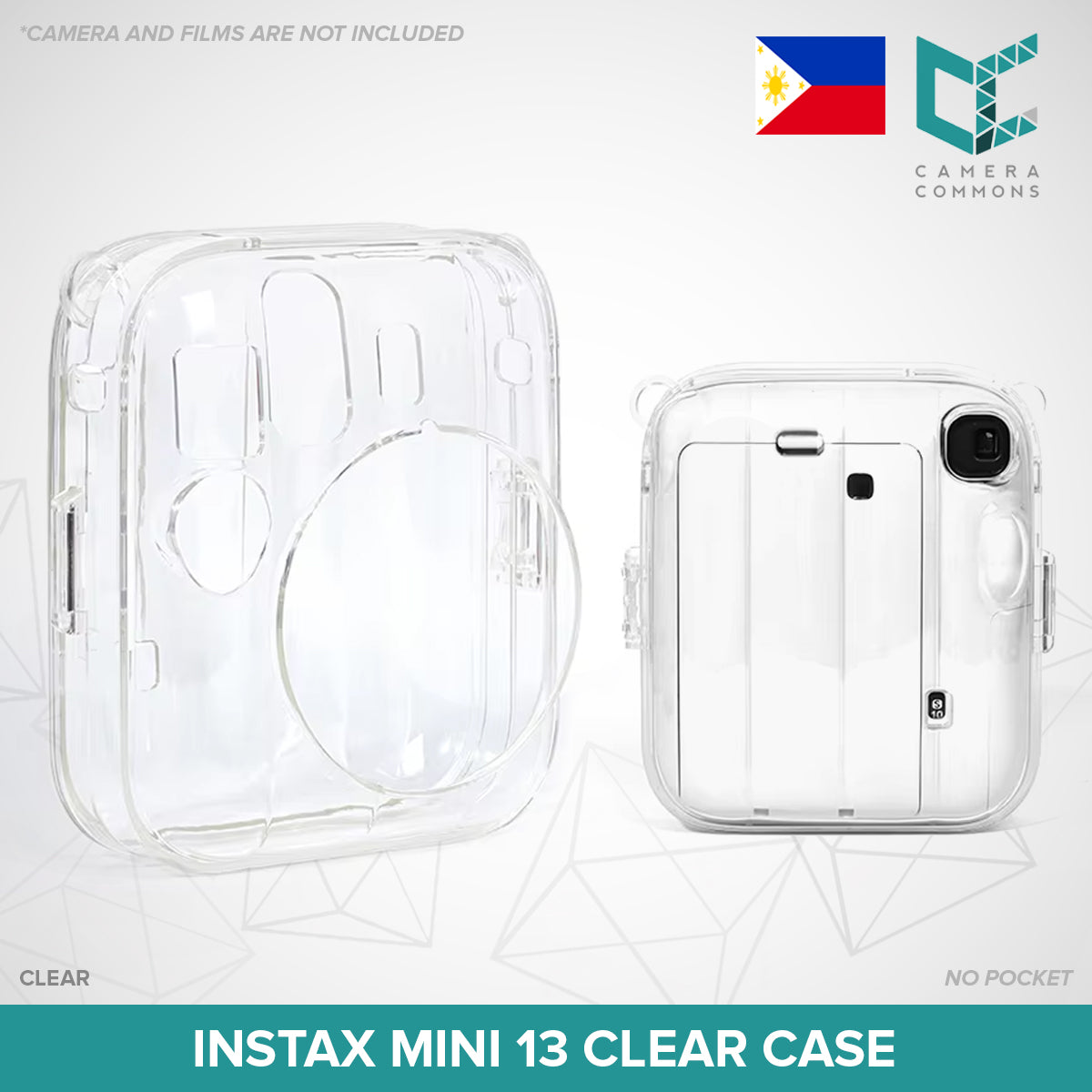 Clear Glitter Case for Fujifilm Instax Mini 11 / Mini 12 / Mini 13 Camera Transparent Protective Crystal Cover