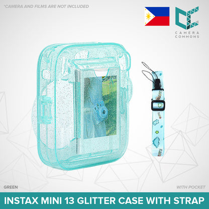 Clear Glitter Case for Fujifilm Instax Mini 11 / Mini 12 / Mini 13 Camera Transparent Protective Crystal Cover
