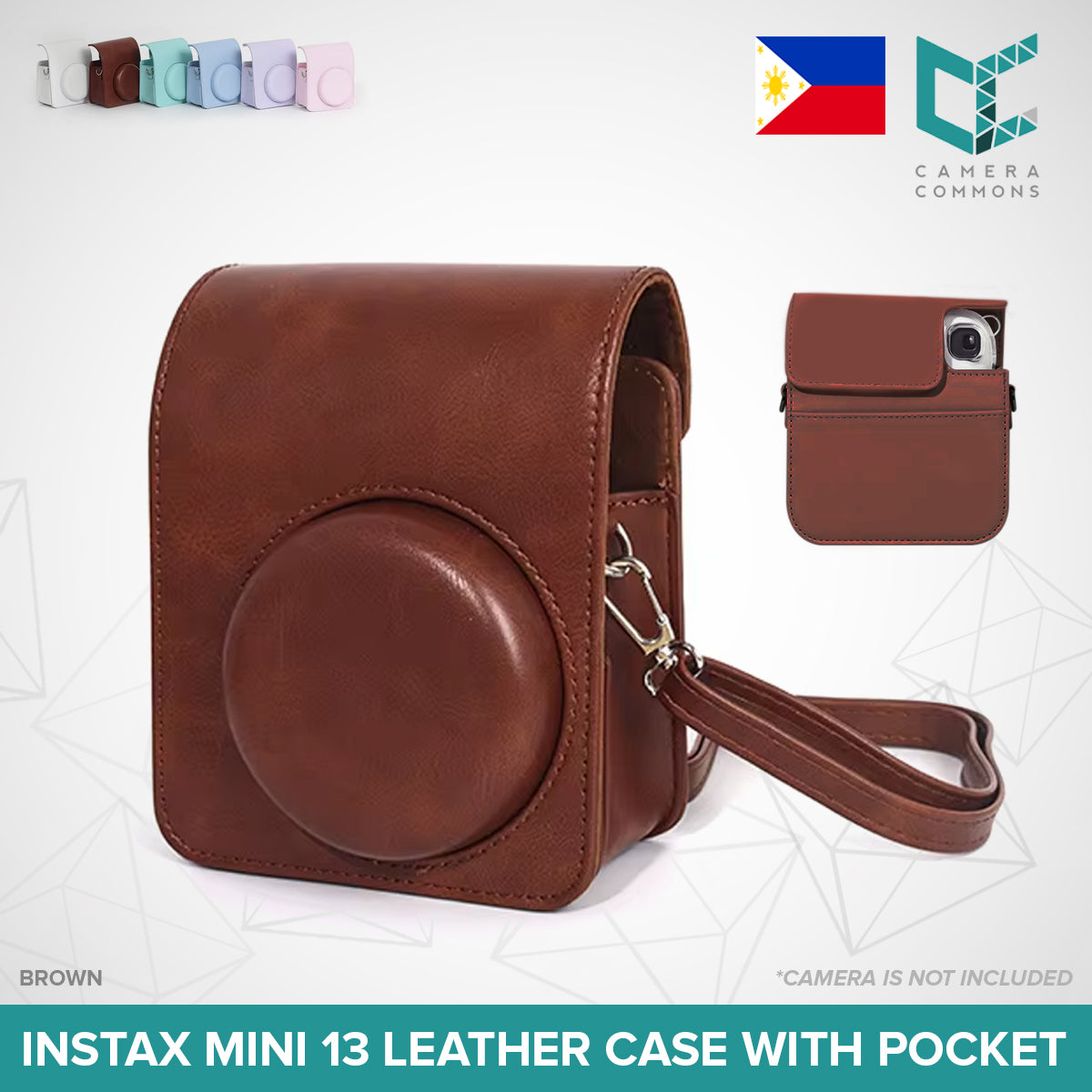 Leather Case Bag Cover Plain Colors for Fujifilm Instax Mini 11 / Mini 12 / Mini 13 Instant Film Camera PU Leather Flannel