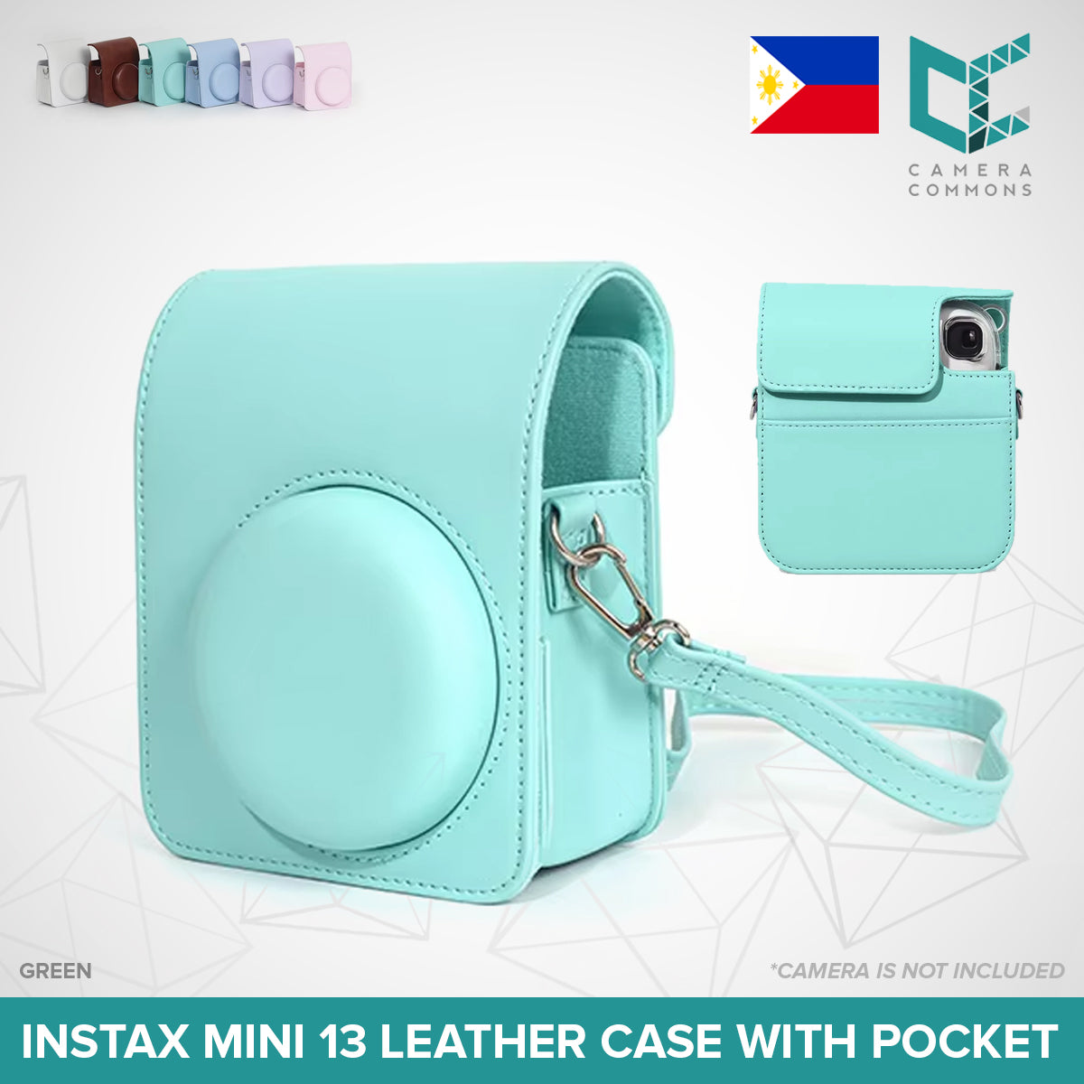Leather Case Bag Cover Plain Colors for Fujifilm Instax Mini 11 / Mini 12 / Mini 13 Instant Film Camera PU Leather Flannel