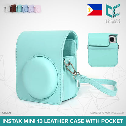Leather Case Bag Cover Plain Colors for Fujifilm Instax Mini 11 / Mini 12 / Mini 13 Instant Film Camera PU Leather Flannel