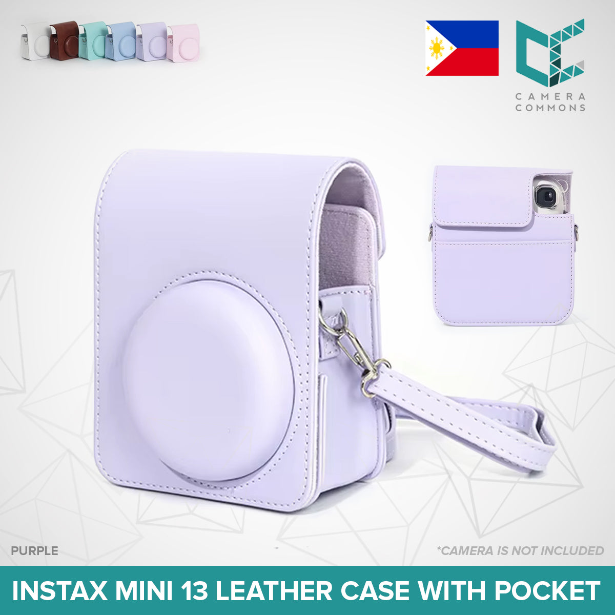 Leather Case Bag Cover Plain Colors for Fujifilm Instax Mini 11 / Mini 12 / Mini 13 Instant Film Camera PU Leather Flannel